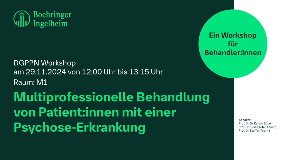 DGPPN-Kongress 2024 Workshop für Behandler:innen mit Boehringer Ingelheim
