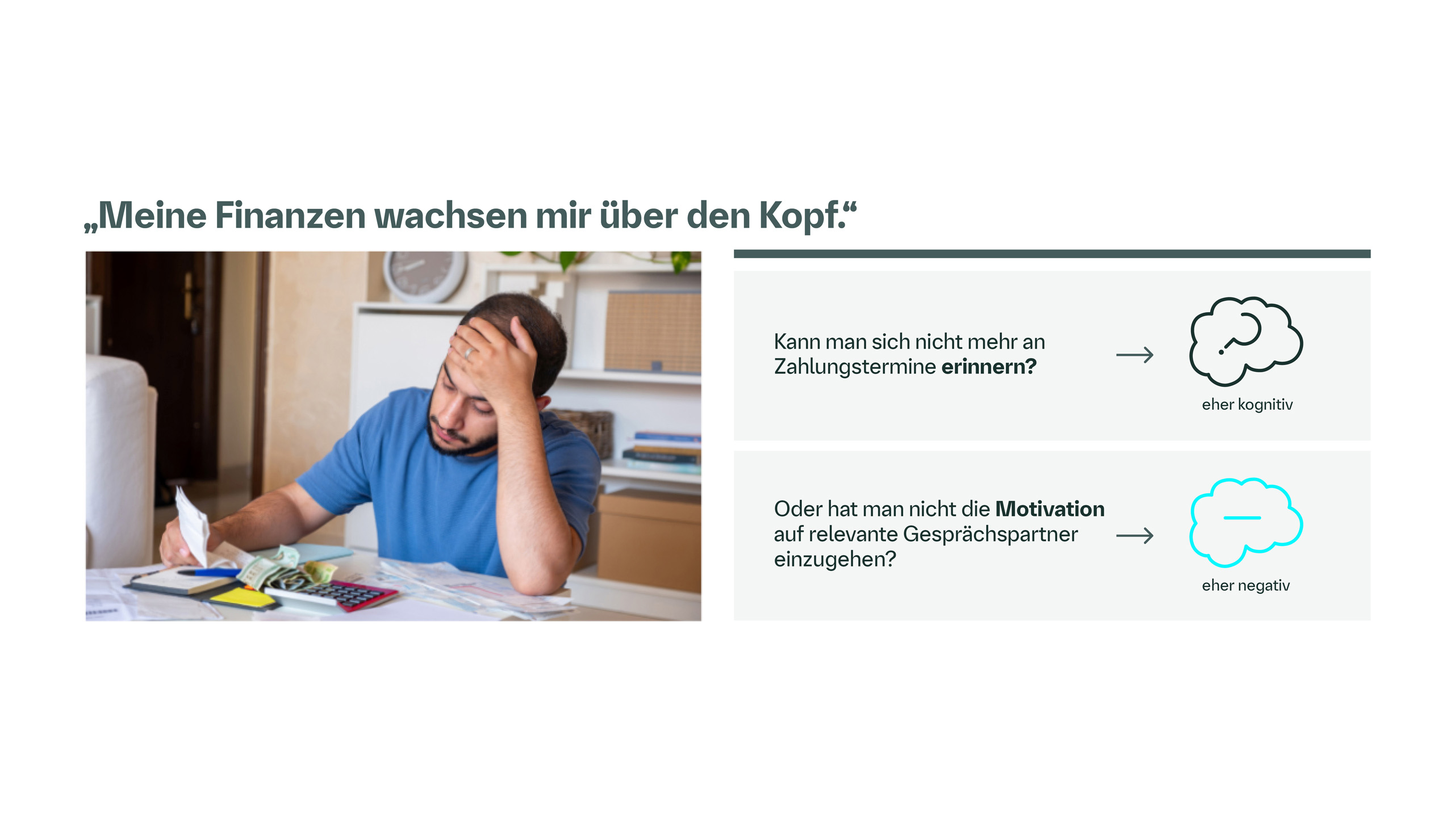 Mann, dem die eigenen Finanzen über den Kopf wachsen wegen seiner Schizophrenie