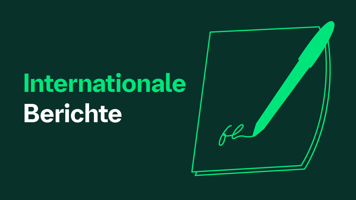 Internationale Berichte mit Block und Stift