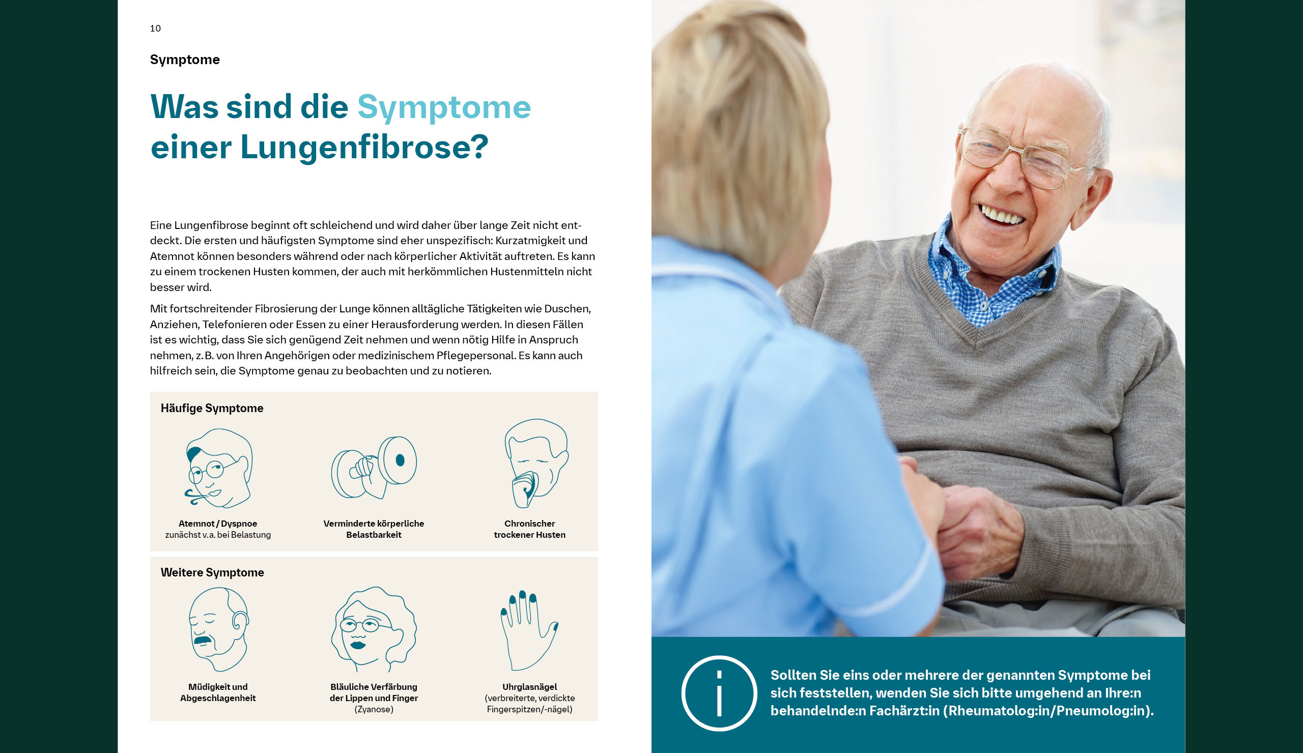 Was sind die Symptome einer Lungenfibrose?