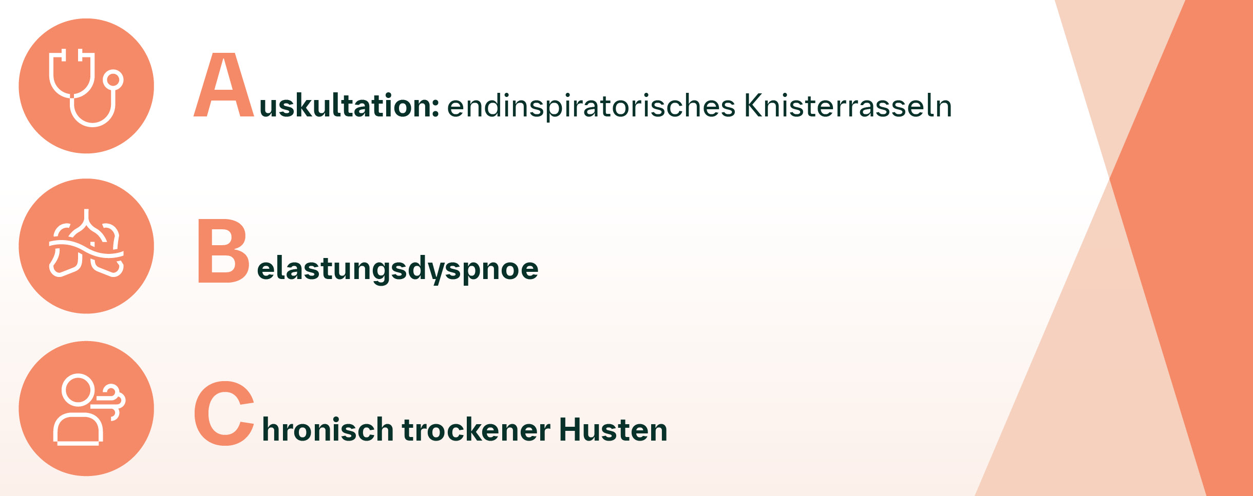 ABC der Lungenfibrose-Früherkennung: Auskultation, Belastungsdyspnoe, chronisch trockener Husten