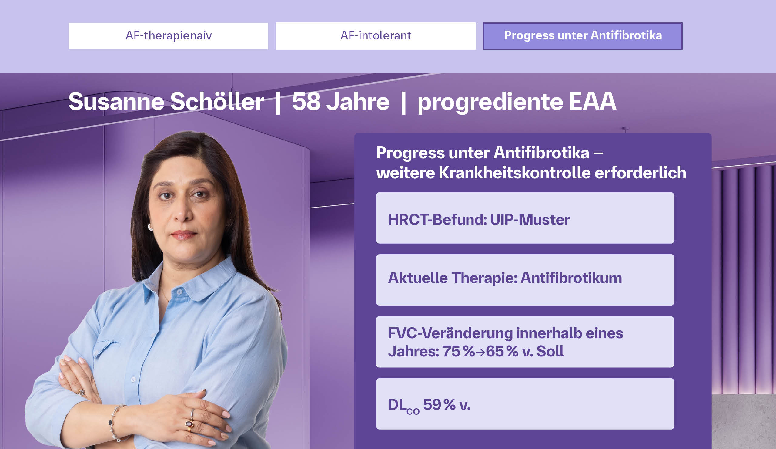 Patientin mit progredienter EAA trotz antifibrotischer Therapie